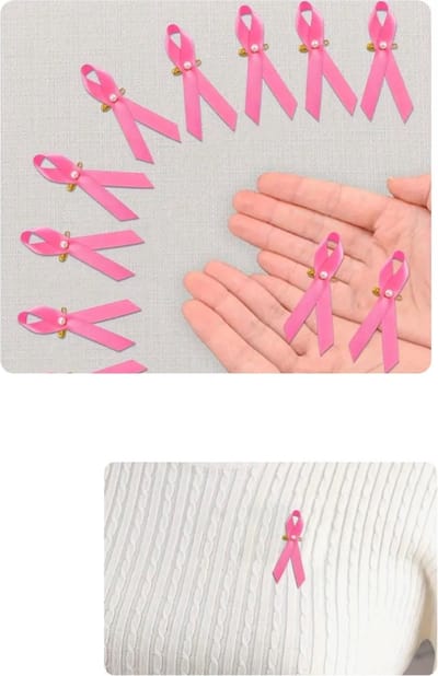Akyol - Pink ribbon broche - Pink ribbon - stainless steel - broche – roze- Roze broche - broche in teken van steun - broche voor vrouwen