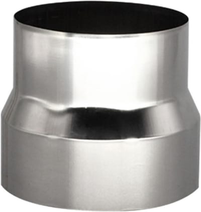 Kachelpijp Adapter - Schoorsteen Verloopstuk - Schoorsteen Aansluiten - Roestvrij Staal - 100 naar 90 mm - Zilver