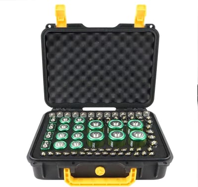 Batterij Organizer - Batterij Opslag - Huishoudelijk Gebruik - Waterdichte Hardcase - 70 Slots - Zwart