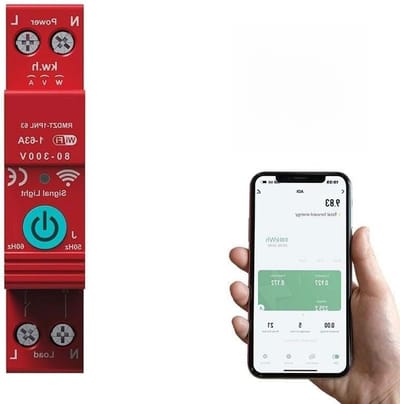 Stroomonderbreker Schakelaar - Automatisering Protector - Energie Beheer - Bidirectionele Meter - 63A Nominaal - Grijs