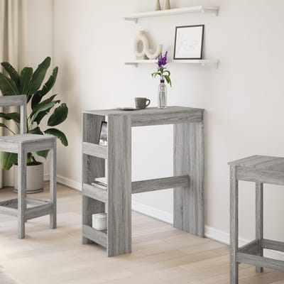 vidaXL - Bartafel - met - rekken - 90x40x103,5 - cm - bewerkt - hout - grijs - sonoma
