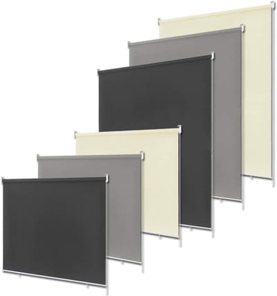 NAIZY Verticaal Zonnescherm, Rolgordijn voor Buiten, Balkonrolgordijn, Verduisteringsrolgordijn, Niet Boren, Met UV-bescherming en Reflecterende Thermische Functie - 100 x 240 cm, Antraciet