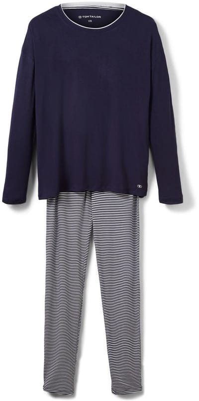 Tom Tailor - Pyjamaset met gestreepte broek - Maat 44 - blue ring
