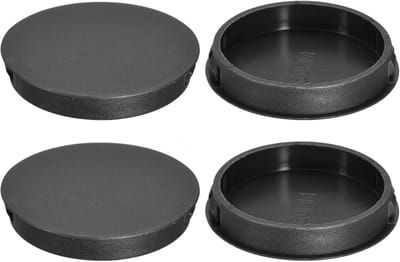 Zwarte Kunststof Gatlsluiters 60mm - Ronde Insteekdoppen voor Meubels en Kasten (4 Stuks)