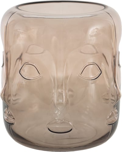 Clayre & Eef Vaas Ø 18x21 cm Bruin Glas