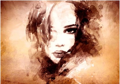 Fotobehangkoning - Behang - Vliesbehang - Fotobehang Graffiti Vrouw - 150 x 105 cm