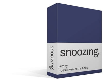Snoozing Jersey - Hoeslaken Extra Hoog - 100% gebreide katoen - 70x200 cm - Navy