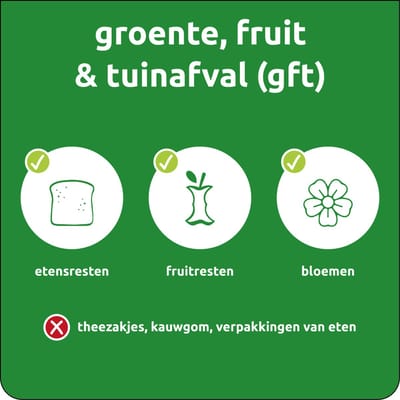Groente, fruit & tuinafval sticker 150 x 150 mm