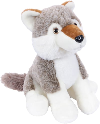Pia Soft Toys Knuffeldier Wolf - zachte pluche stof - grijs - kwaliteit knuffels - 25 cm - Wolven