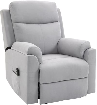 Sta op stoel elektrisch - Relaxfauteuil - Zetel - Stof - 1 persoons - Met armleuning - Zeer comfortabel - Elektrisch - Lichtgrijs