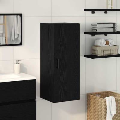 vidaXL - Wandkast - 34,5x34x90 - cm - bewerkt - hout - zwart - eikenkleurig