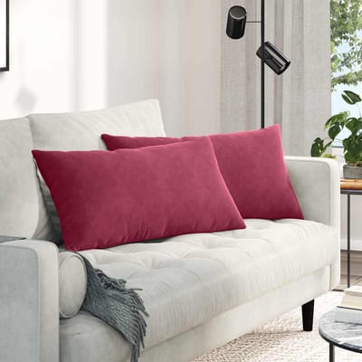 vidaXL - Zitkussens - 2 - pcs - Wijnrood - 80 - x - 40 - cm - Corduroy - stof