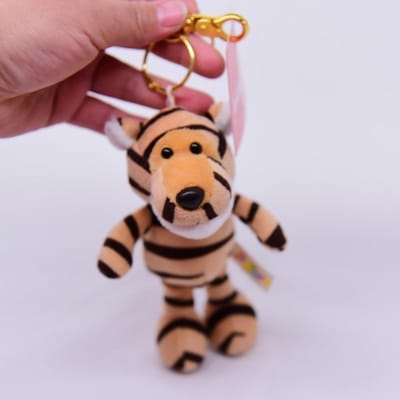 Pluche Dieren Pluche Sleutelhanger Wolf Nijlpaard Koala Wasbeer Bosdier Hanger Tijger Giraf Schattig Cartoon tijger