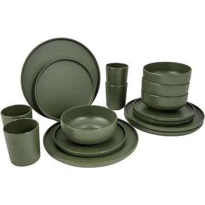 Bo-Camp - Industrial - Servies - Patom - 16 Stuks - Groen