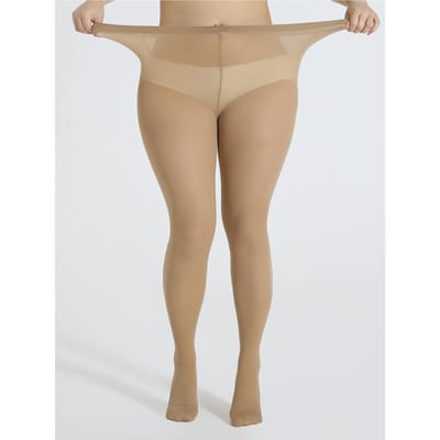 Eén Set Grote Maat Effen Kleur Slank Elastisch Veelzijdig Ultra-Dun Doorzichtig Kousen Overmaat Dames Panty L-XL brown