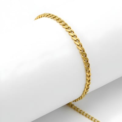 Ainy - Stainless Steel Armband Goud | 3mm - 18+5cm | Sieraden | Unisex Bracelet | Schakelarmband | RVS Staal Goudkleurig | Cadeau voor Dames en Heren