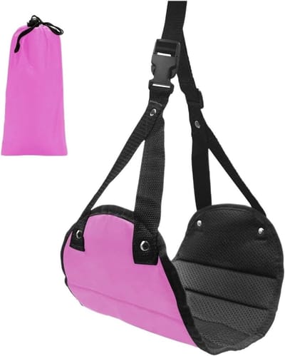 Vliegtuig Voetsteun - Reis Hangmat - Comfortabel Reizen - Verstelbare Hoogte - 1x1x1 cm - Roze