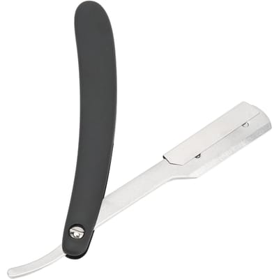 Porte-lame de barbe Vintage Pliable Professionnel Acier Inoxydable Manche de Couteau à Lame de Barbe pour Hommes white
