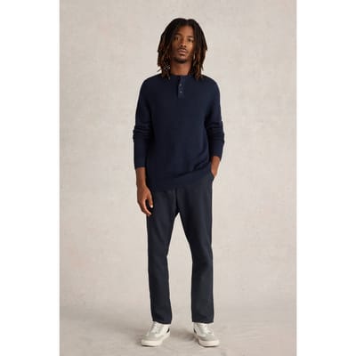 White Stuff Newport Merino Henley Dark Navy Size: XXL | Sweaters Outlet | Heren | Blauw