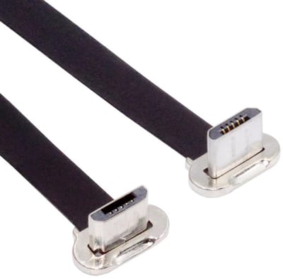 Dailygoody - Micro USB Kabel - Snelle Oplader - 16 cm - Gegevensoverdracht - Hoekconnector - Geschikt voor alle apparaten - Zwart