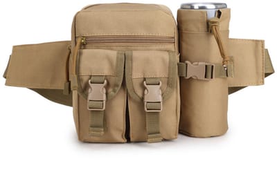 One Pack - Tactische heuptas - Outdoor vissen en hengelsportheuptas - Met flessenzak - Khaki