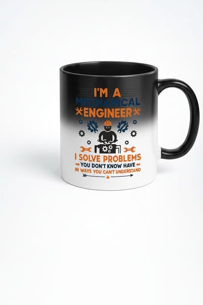 I’m a Mechanical Engineer Black Magic Mok 330ml – Zwarte Keramische Koffiemok met Engineering Quote – Grappig Cadeau voor Mechanical Engineers & Technische Professionals