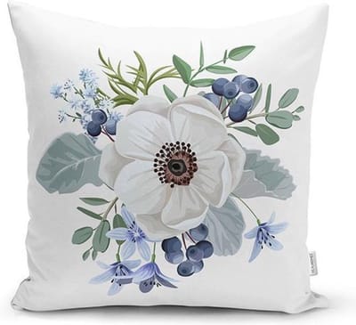 Zethome - Kussenhoes Bloem - Vierkant - Dubbelzijdig Bedrukt - Kussenhoezen Floral - Soft Touch - Geen Personage - Verborgen Rits - 43x43 cm