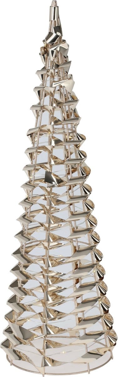 Christmas Decoration LED kegel kerstboom lamp - goud - 30 leds warm wit - H40 - ijzer