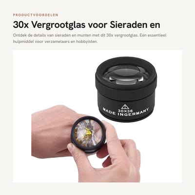 Dailygoody - Jewelry Magnifier - 30X Vergrootglas - Compact en