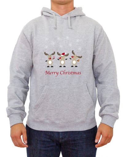 Kersttrui | Foute kersttrui dames | Foute kersttrui heren | Kerst hoodie | Kerstcadeau | Maat M | Grijs | Fotofabriek