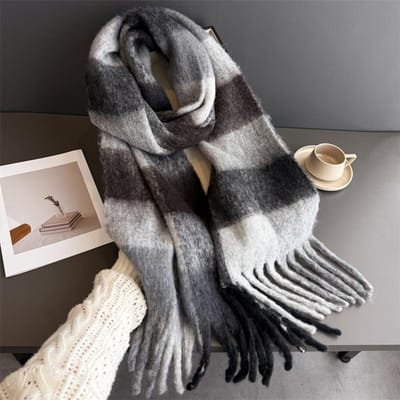 Luxe Kasjmier Dames Geruite Sjaal Winter Warme Sjaal En Wikkel Bandana Pashmina Vrouwen Foulard Vierkant Dikke Deken Poncho 38x240cm