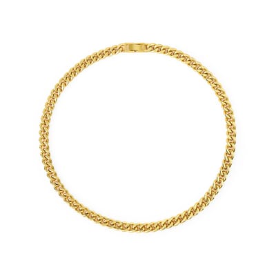 Goud Vergulde Platte Chunky Schakel Ketting