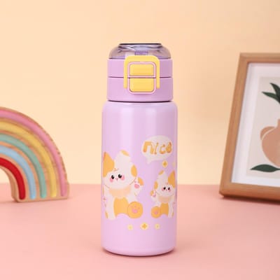Nouvelle Tasse Thermos Mofun Cartoon en Acier Inoxydable Haut Niveau d'Apparence Bouchon à Ressort Tasse à Paille Extérieur Enfants Étudiant Tasse Pratique 420ml