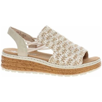 Rieker -Dames - beige - sandalen - maat 38