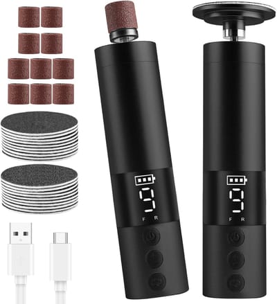 NBAP® Elektrische Eeltverwijderaar - Pedicureset Electrisch - Voetvijl-Zwart met bruin