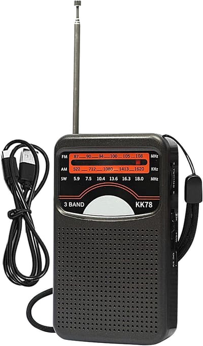 Draagbare Radio - Compacte Ontvanger - Muziek Luisteren - Stabiele Signaalontvangst - 15 x 11 x 4 cm - Zwart
