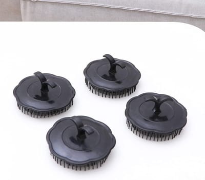 4-delige Shampoo Doucheborstel Set voor Hoofdhuidmassages - Plastic Borstel voor Alle Haartypes van Vrouwen en Mannen, Ideaal voor Haarverzorging en Ontspanning