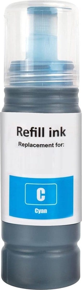 Huismerk geschikt voor Epson T6642 Cyaan Inktfles - Geschikt voor EcoTank ET-2500 - ET-2550 - ET-2600 - ET-2650 - ET-4500