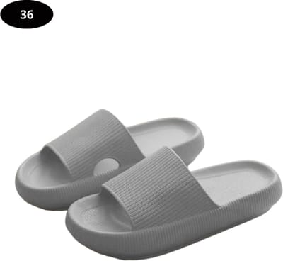 Livano Badslippers Dames & Heren - Comfortabel - Flip Flops - Sauna - Zomer - Grijs - Maat 36
