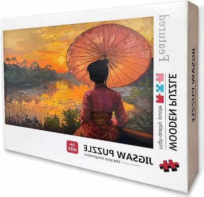 Houten Puzzel - Legpuzzel Volwassenen - Ontspanning Thuis - Met Brief Aanduiding - 99 x 70 cm - Zonsondergang
