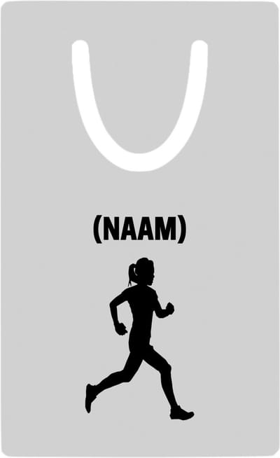 Hacebo® - Hardloop met eigen naam metalen boekenlegger - Hardlopen - Hardloopster - Sport Bladwijzer boekenleggers - 7.6 cm x 5cm