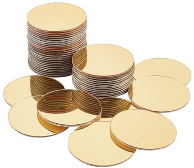 Cosensi - Dailygoods - Dailygoody - Gouden Spiegels - Spiegels voor Ambachten - Zelfklevend - Kleine Spiegelcirkels - Decoratie voor Muur - Ambachtelijke Spiegeltegels