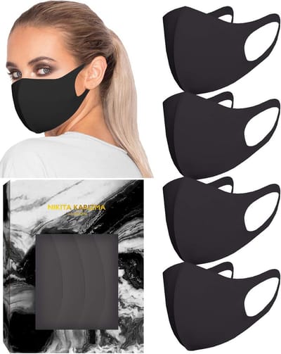 Stoffen Maskers - Gezichtsbedekking Set - Dagelijkse Bescherming - Wasbaar Herbruikbaar - 4 Stuks - Zwart