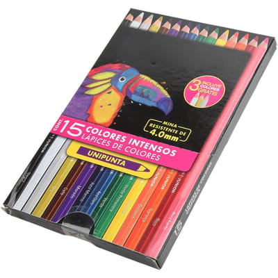 Crayons de couleur 15 couleurs Couleurs vives Écologique Ensemble de crayons de couleur pour l'architecture la publicité l'animation black