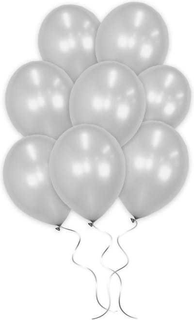 LUQ - Luxe Metallic Zilveren Helium Ballonnen - 10 stuks - Verjaardag Versiering - Decoratie - Feest Latex Ballon Zilver