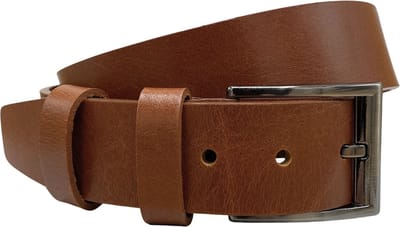 Leren Riem voor Dames en Heren - 4 cm - Echt Leer - Lichtbruin - Riemmaat 120 - (Totale lengte 140 cm)