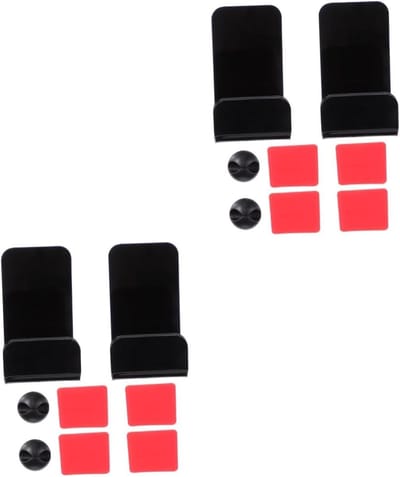 Hoofdtelefoonstandaard - Koptelefoonhouder - Bureau Organisatie - Duurzaam Acryl - 4 Stuks - Zwart