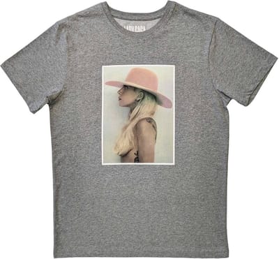 Lady Gaga - Pink Hat Heren T-shirt - S - Grijs