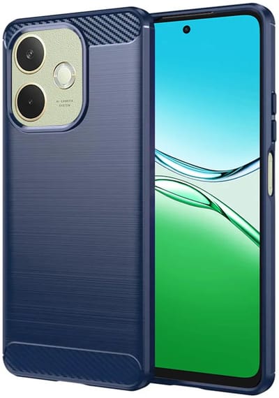 Hoesje geschikt voor Oppo A5 Pro - Techsuit Carbon Silicone Back Cover - Blauw