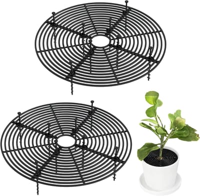 Plantenbeschermers - Bloempot rooster - Huisdier baby proof - Snijdbaar ontwerp - 30cm rond - Zwart